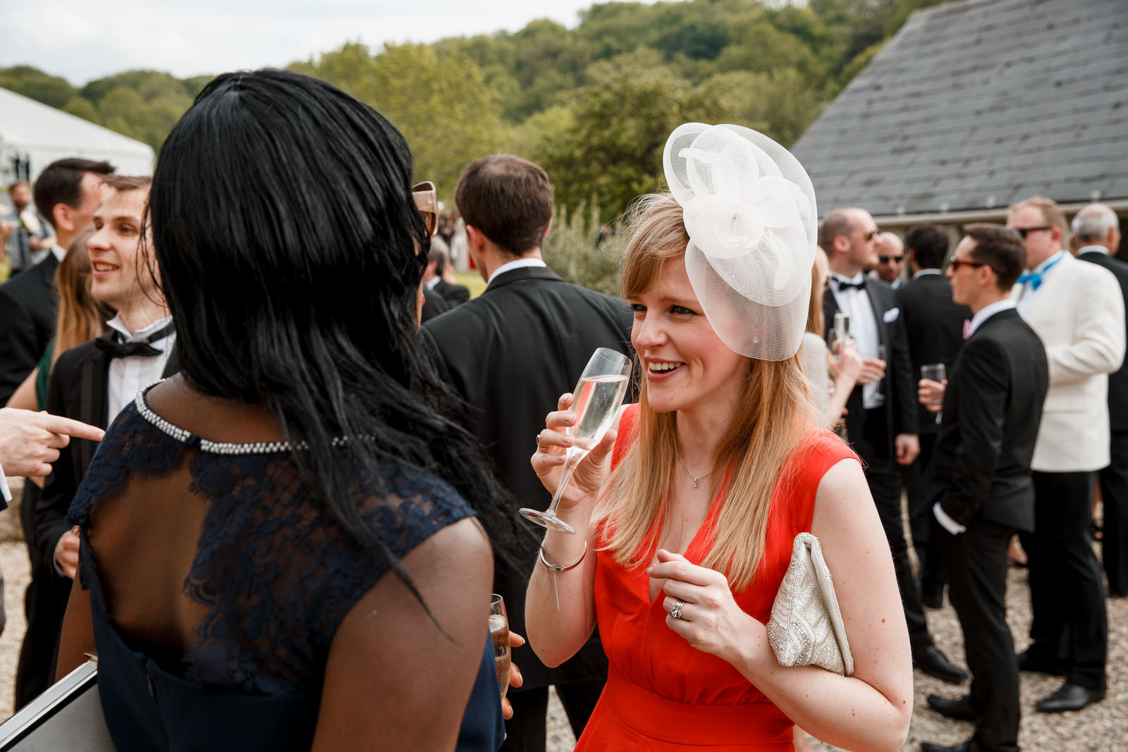 guest enjoying reception drinks