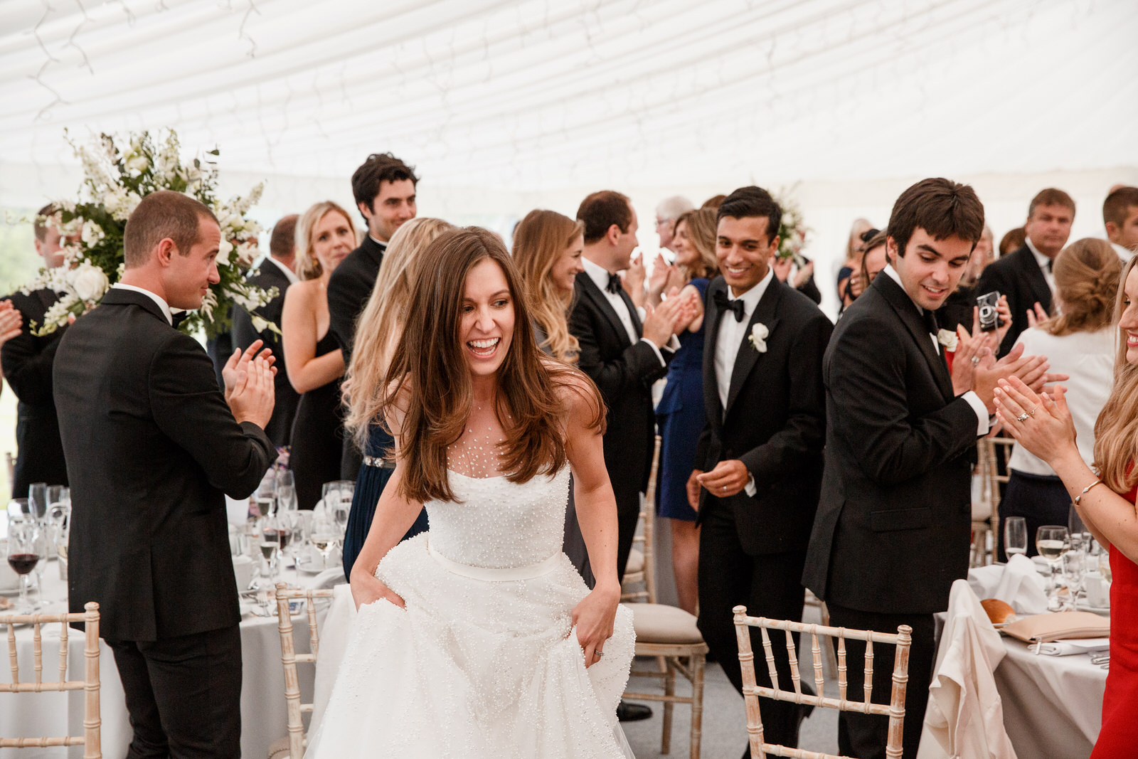 bride in marquee at middle stanley wedding