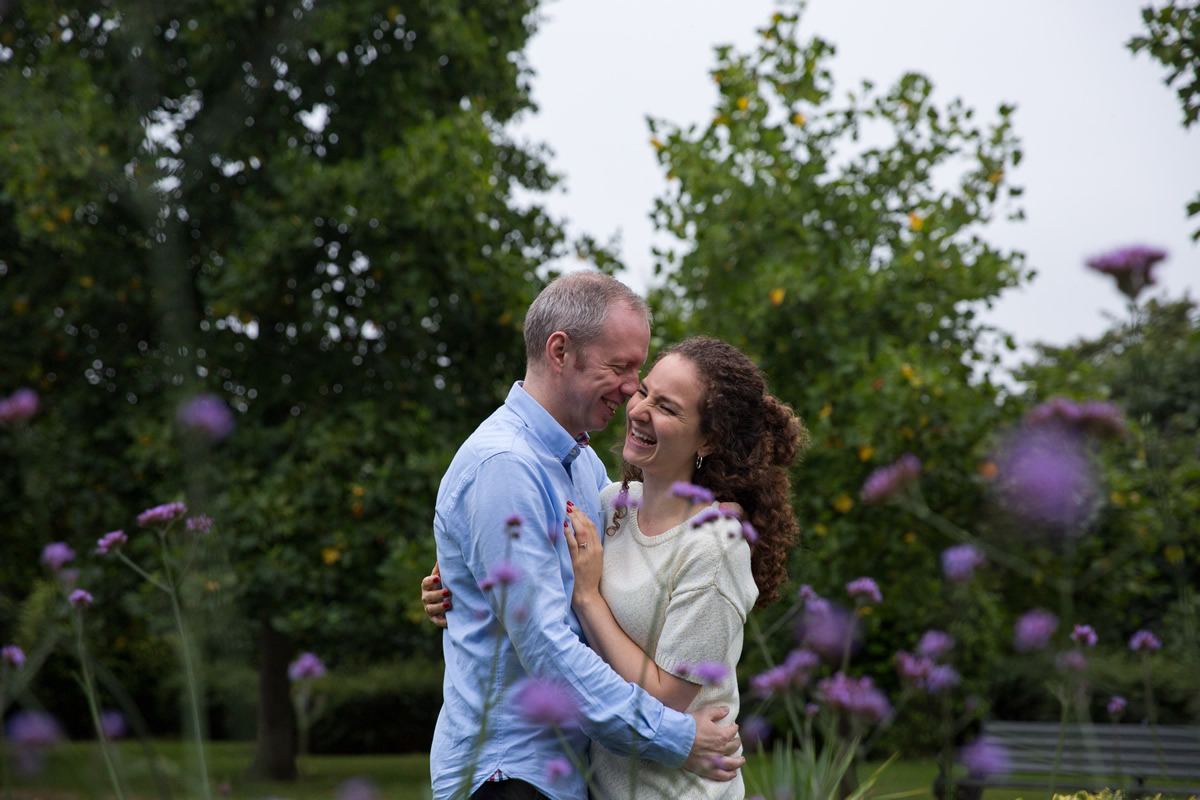 engaged couple in regents park