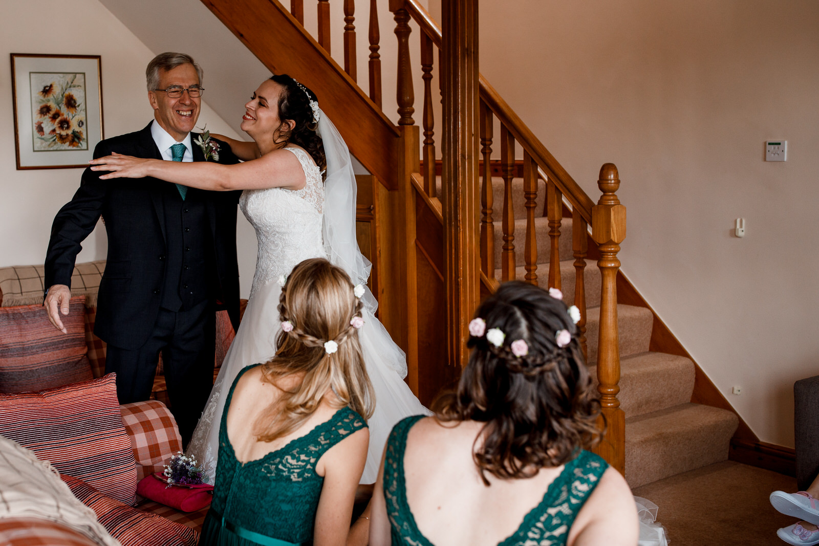 bride hugging father