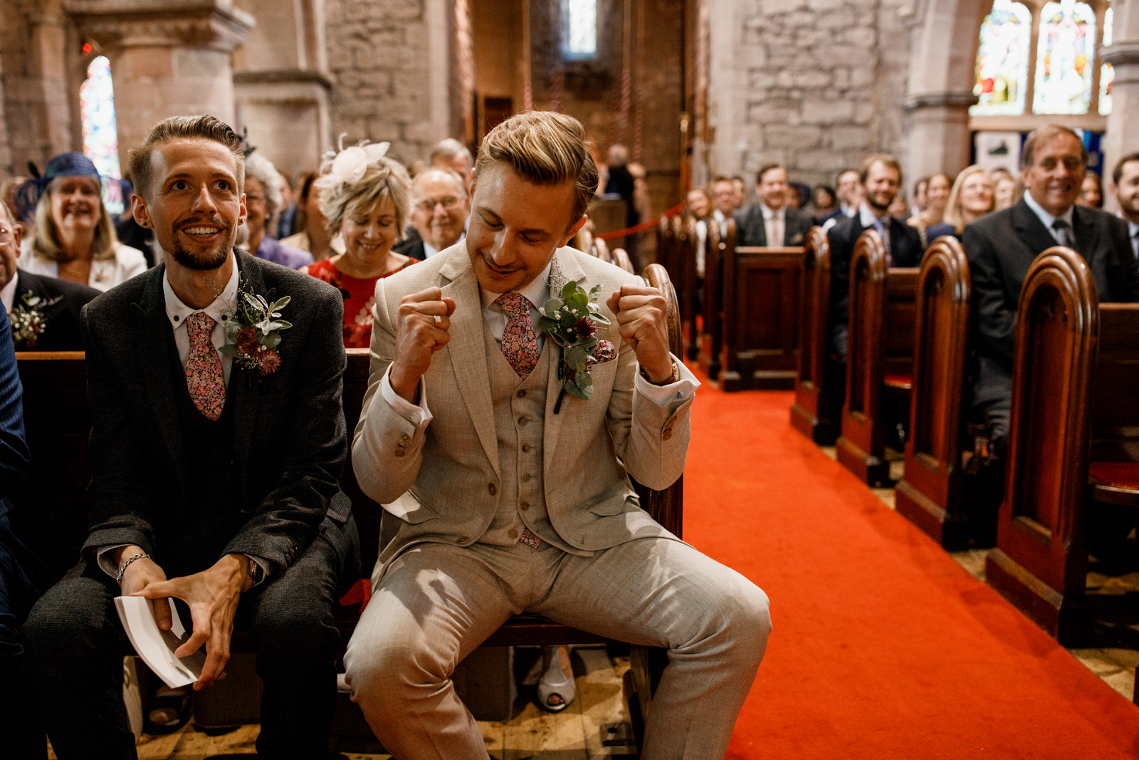grooming excited about wedding
