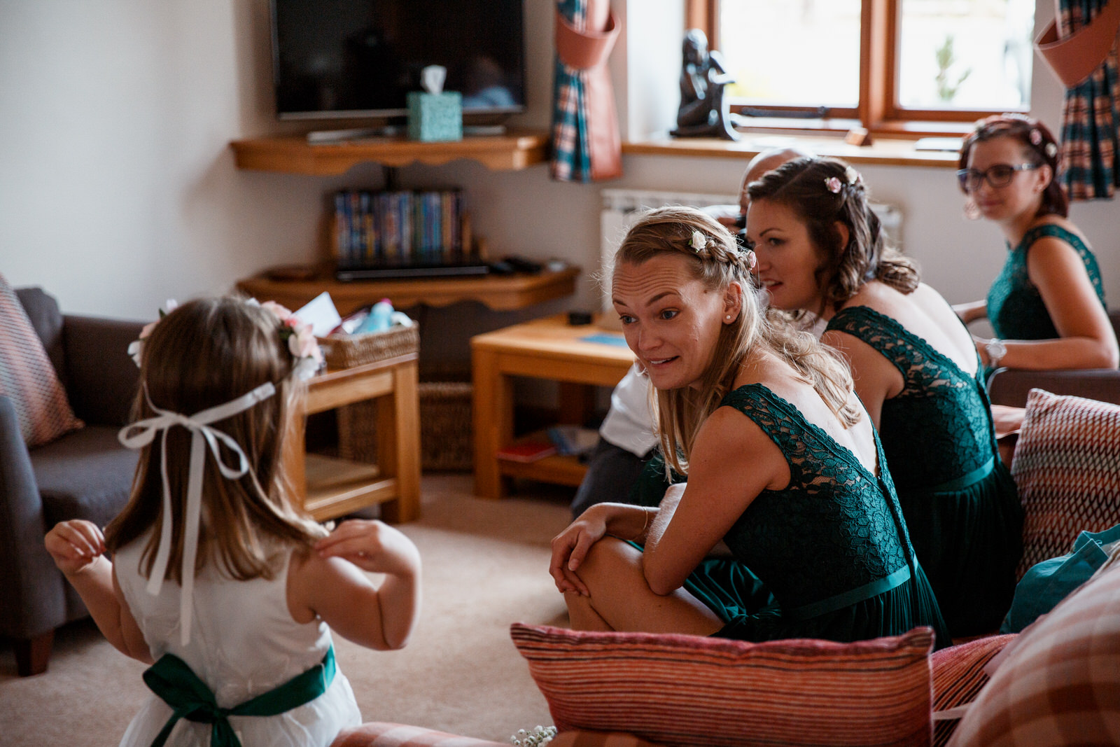 bridesmaid and flower girls