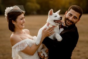 wedding photo with dog