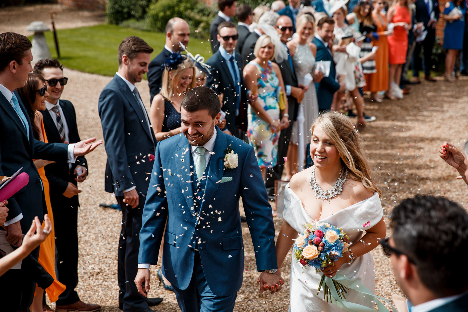 confetti shot at lillibrooke manor wedding