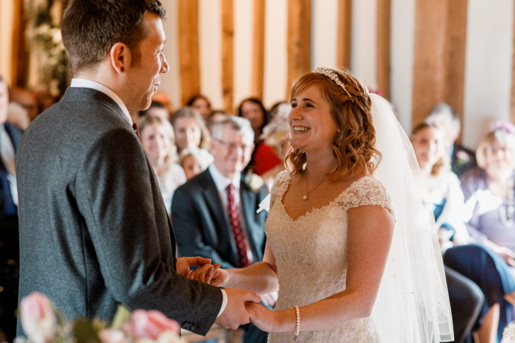 bride and groom at altar in micklefield hall wedding