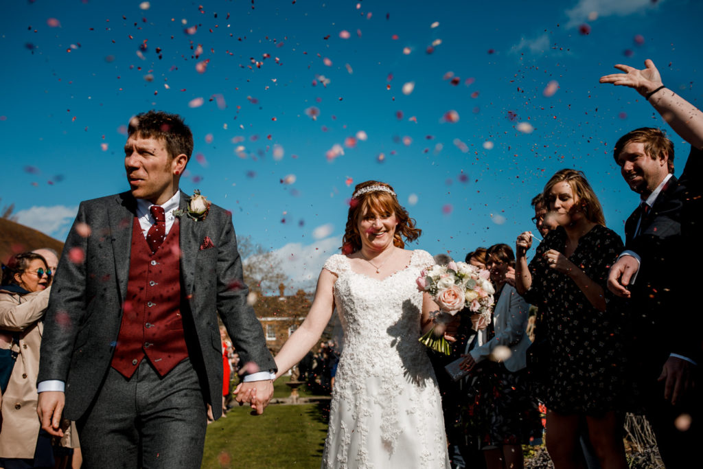 confetti shot in grounds of micklefield hall