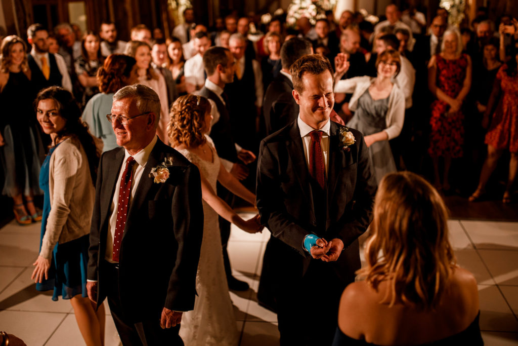 Ceilidh dancing at wedding