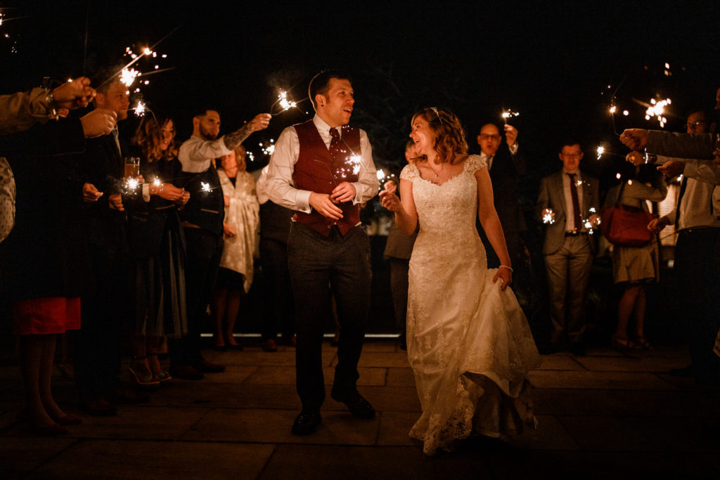 sparkler photograph at wedding
