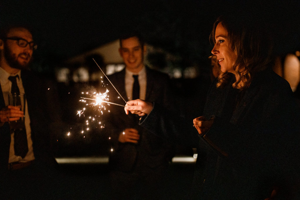 sparkler photograph at wedding