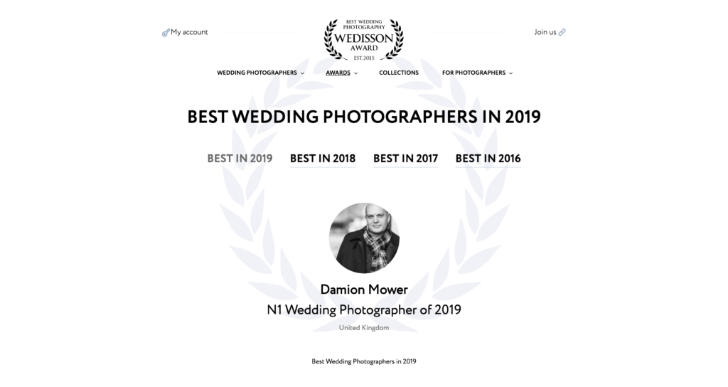 wedding photographer of the year 2019