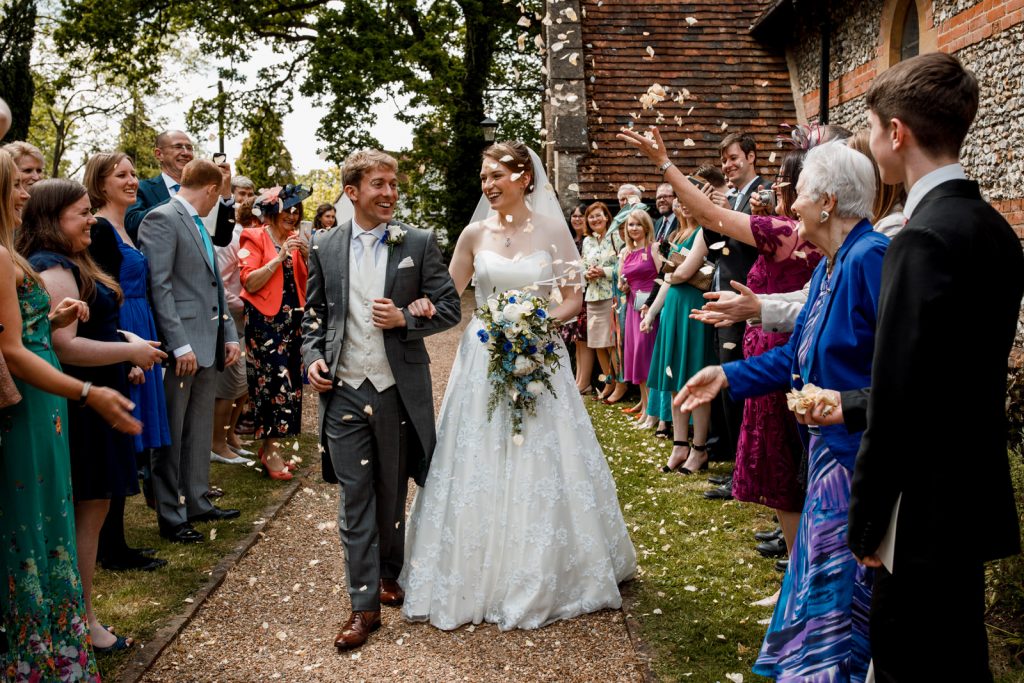 confetti shot outside st marys church coleshill