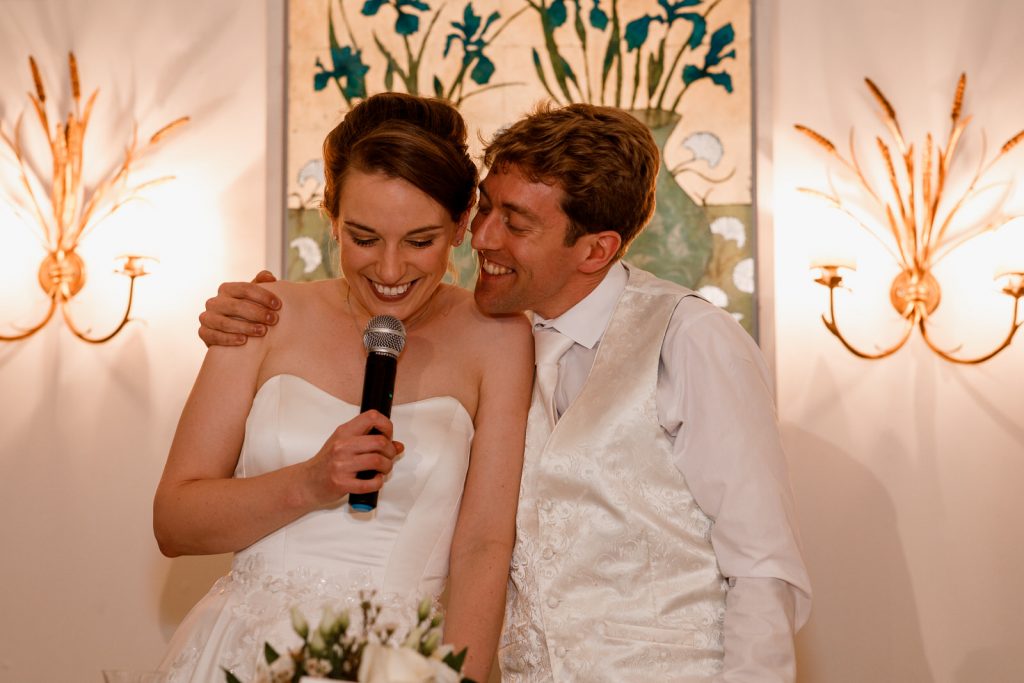 bride and groom speech at chenies manor house wedding