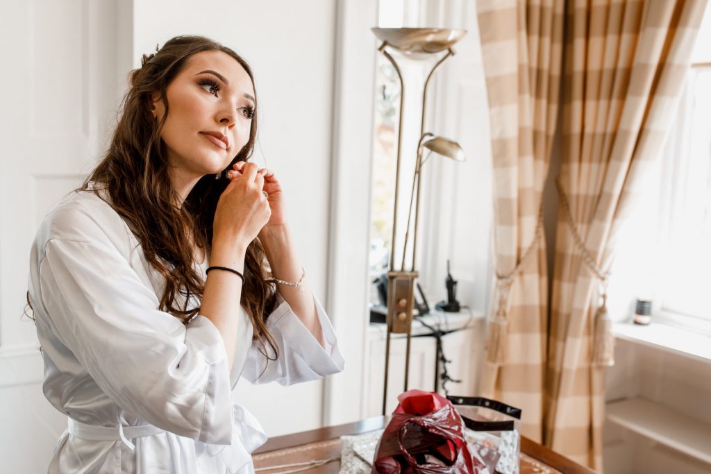 bride getting ready for kent wedding