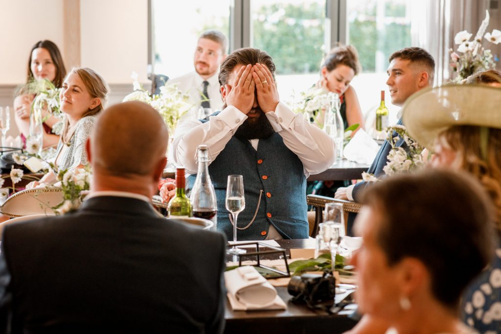 groom reaction to best man speech