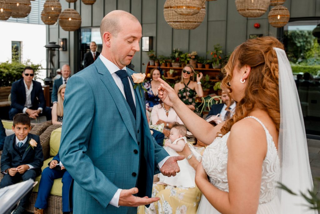 bumble bee disturbing wedding