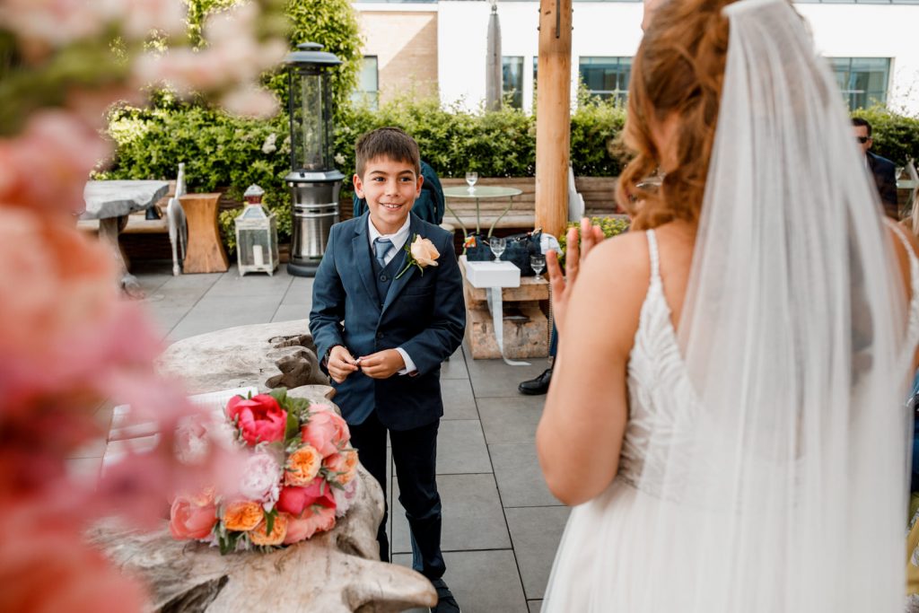 page boy as ring bearer at wedding