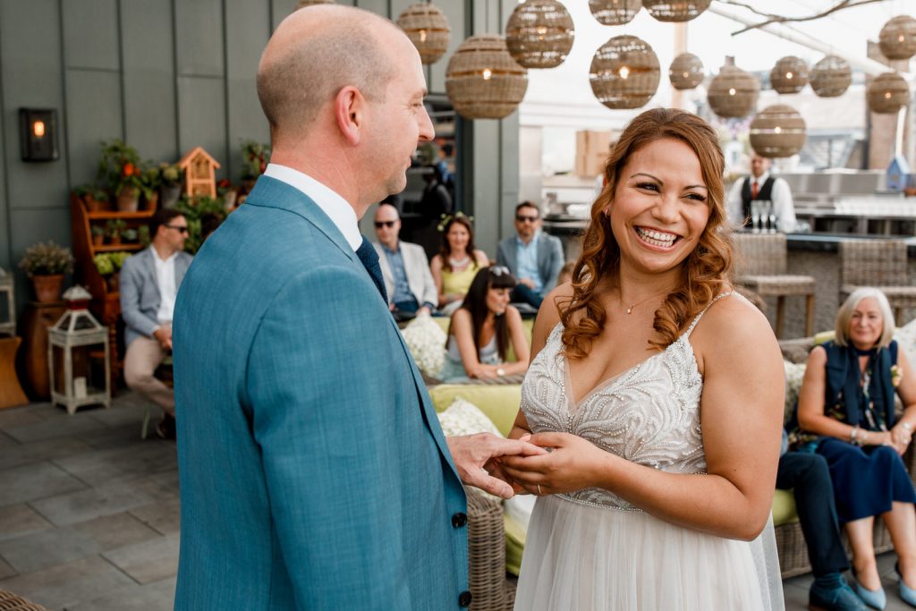 bride and groom at ham yard hotel
