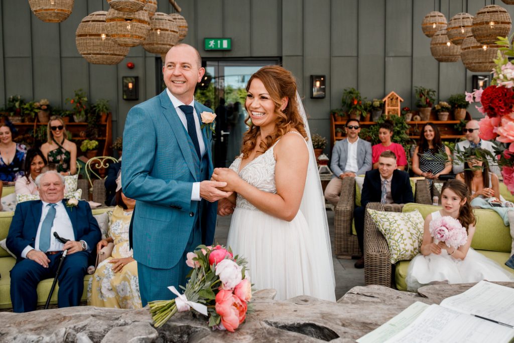 bride and groom at ham yard hotel