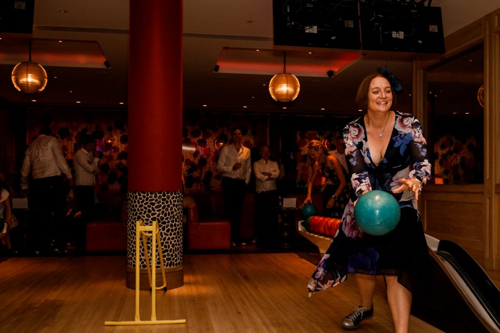 bowling at ham yard hotel wedding