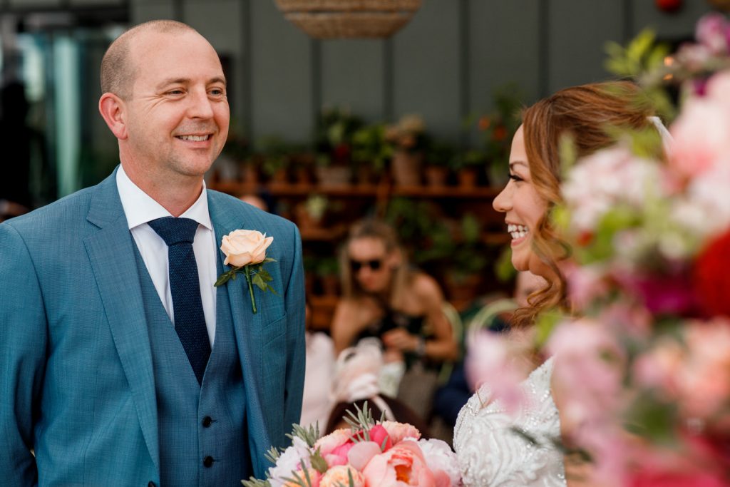 bride and groom at ham yard hotel