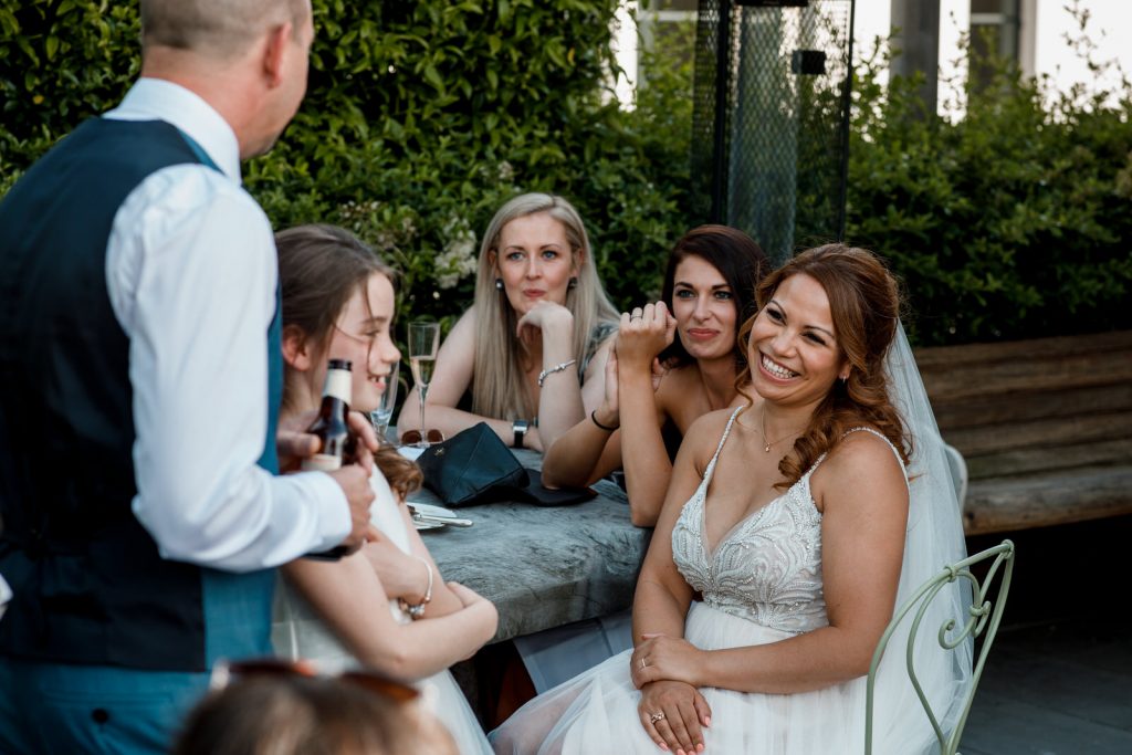 wedding speeches at ham yard hotel wedding