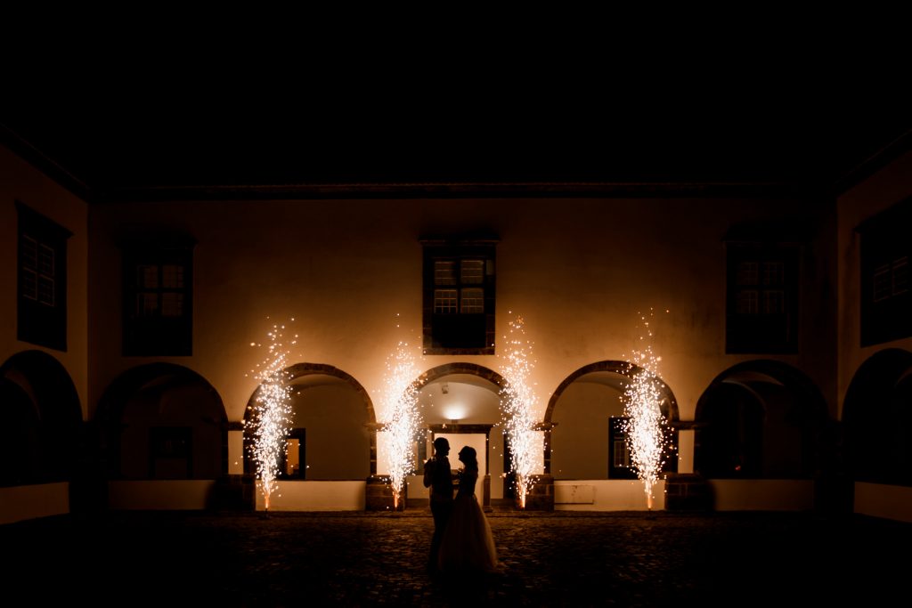 fireworks at destination wedding