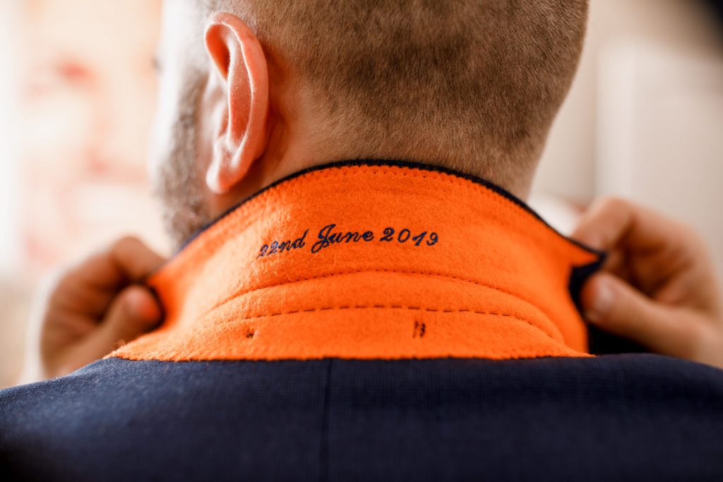 groom embroidered collar