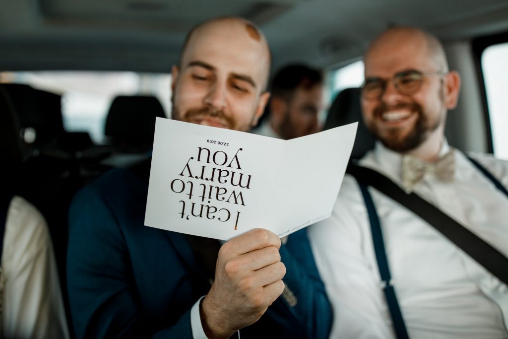 groom travelling to wedding in azores
