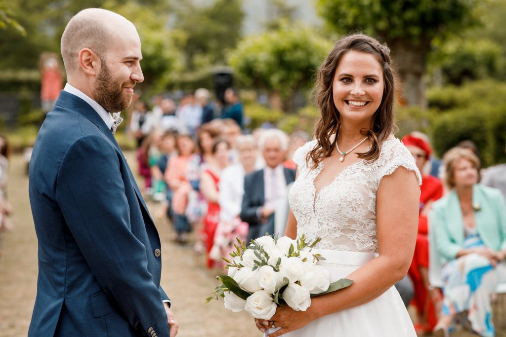 bride and groom getting married in azores