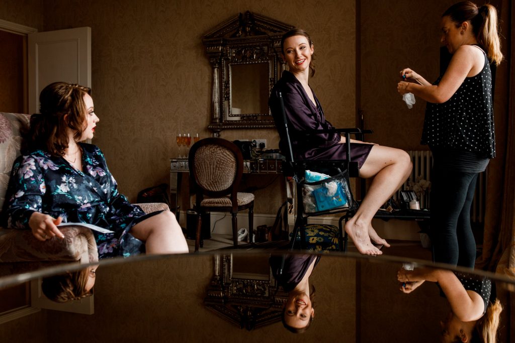 bridal preparation at petersham hotel near richmond park