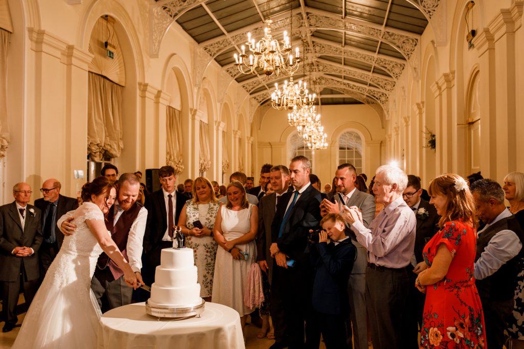 cake cut in orangery at blenheim palace