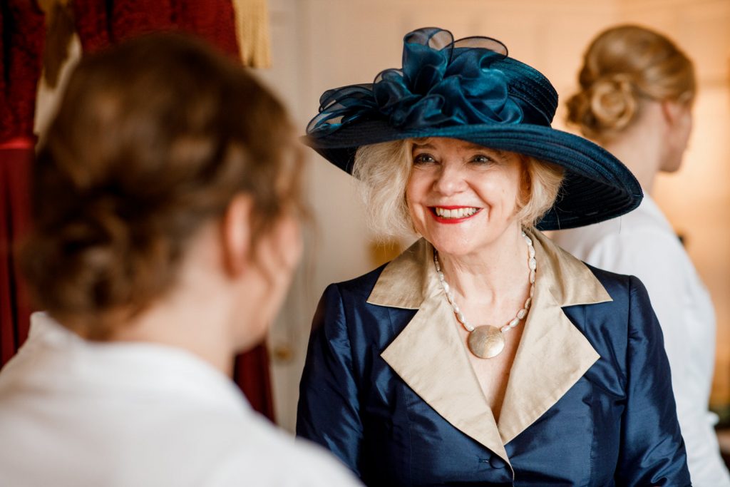 mother of the bride laughing