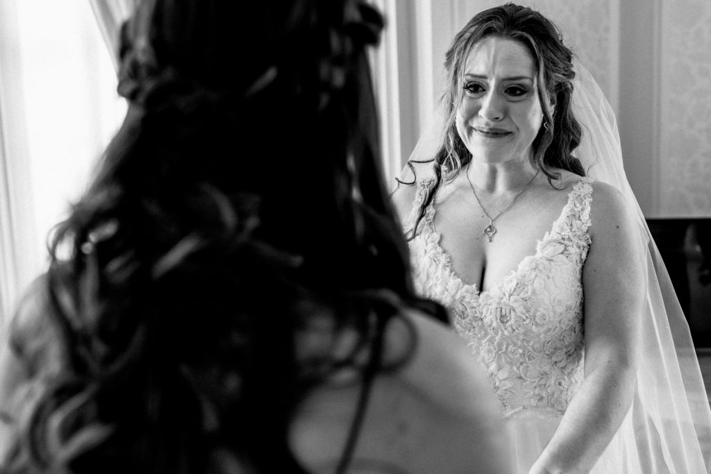 bride shedding a tear at hedsor house wedding