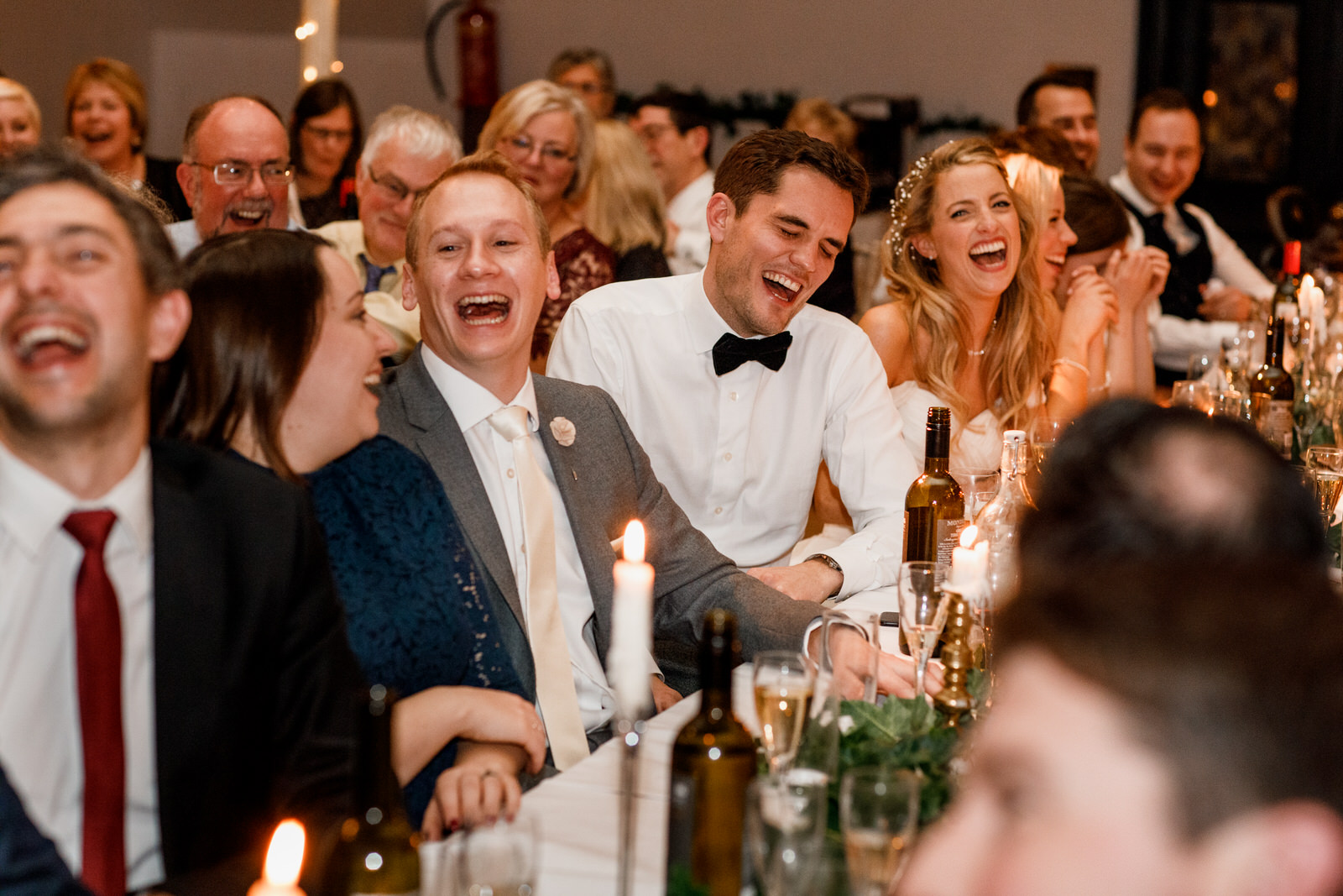speeches and groom laughing