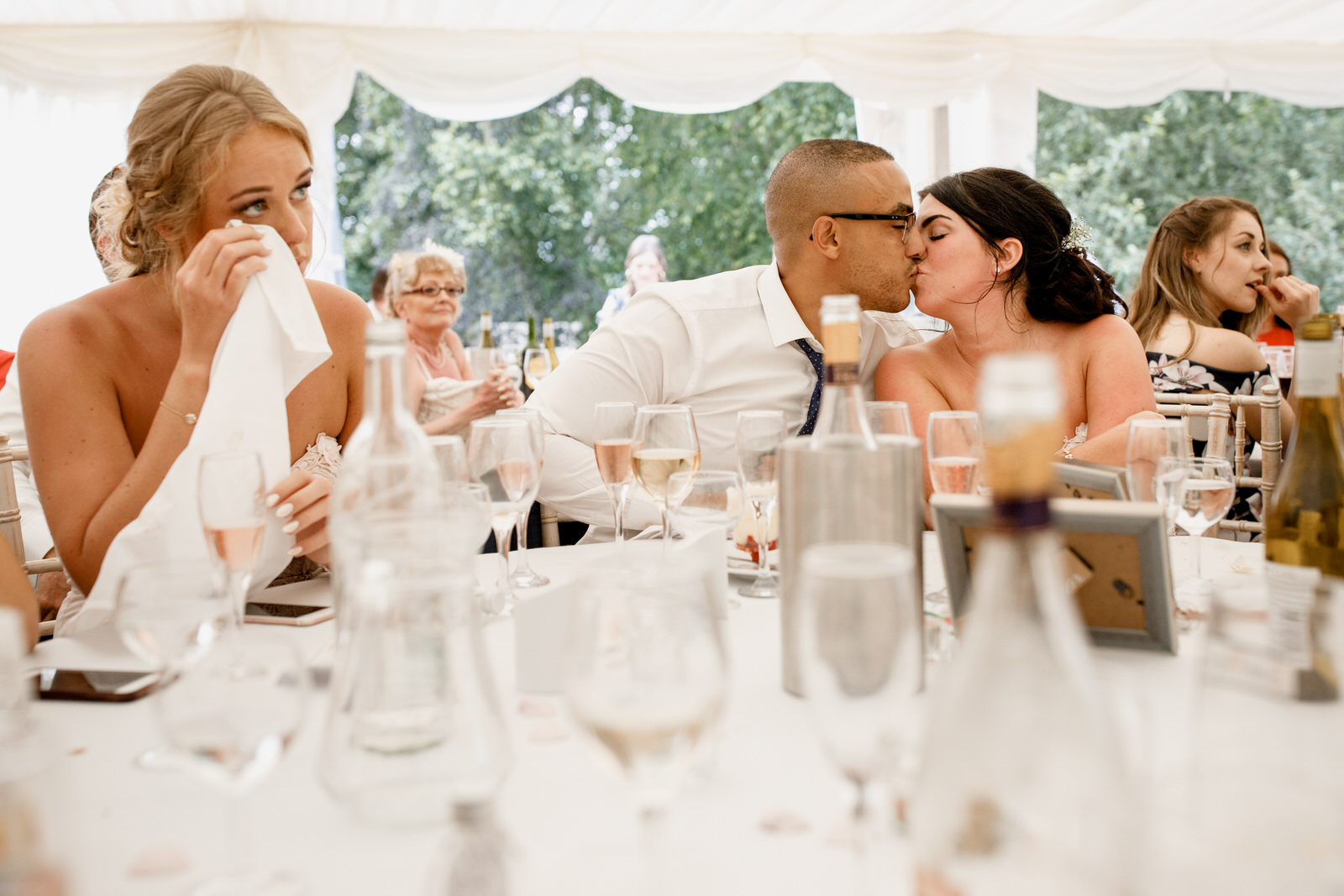 kissing and crying