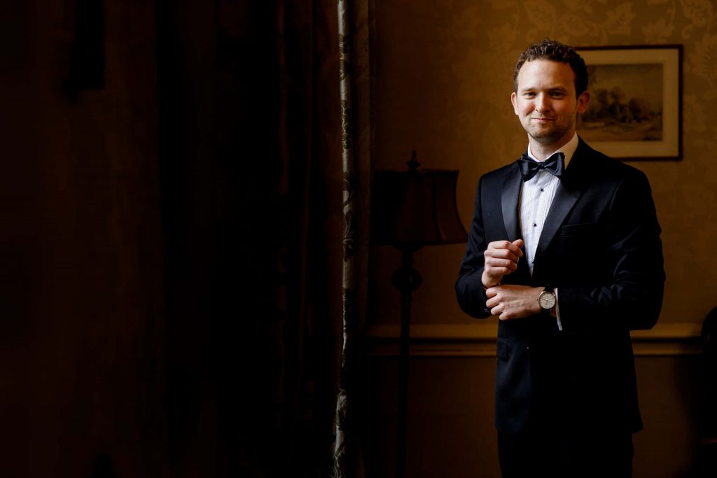 groom portrait at offley place