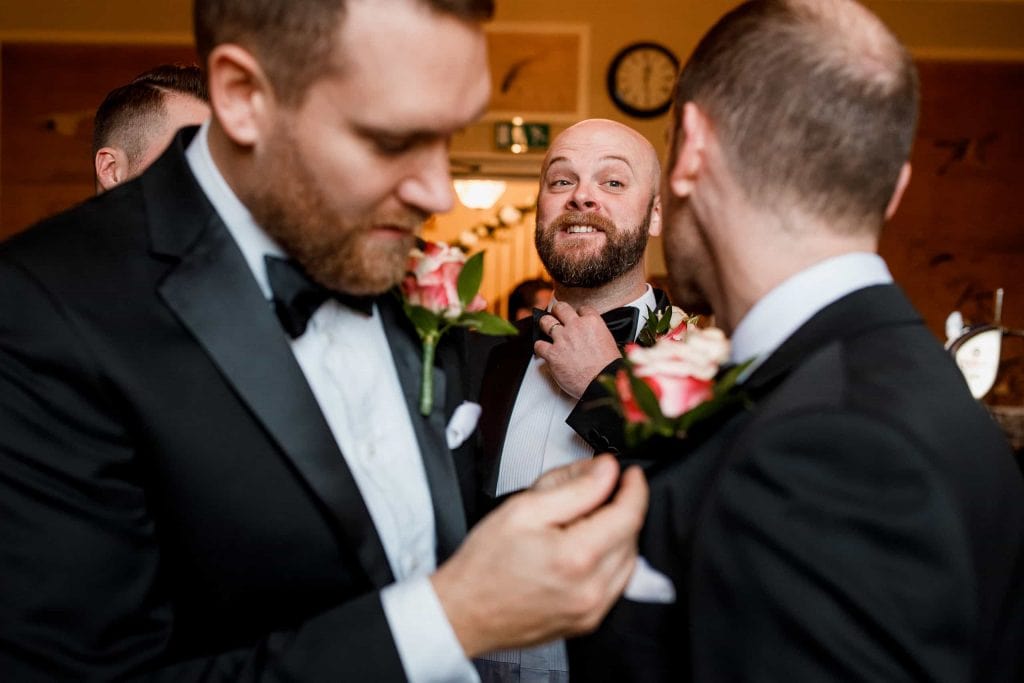 groom getting ready at offley place