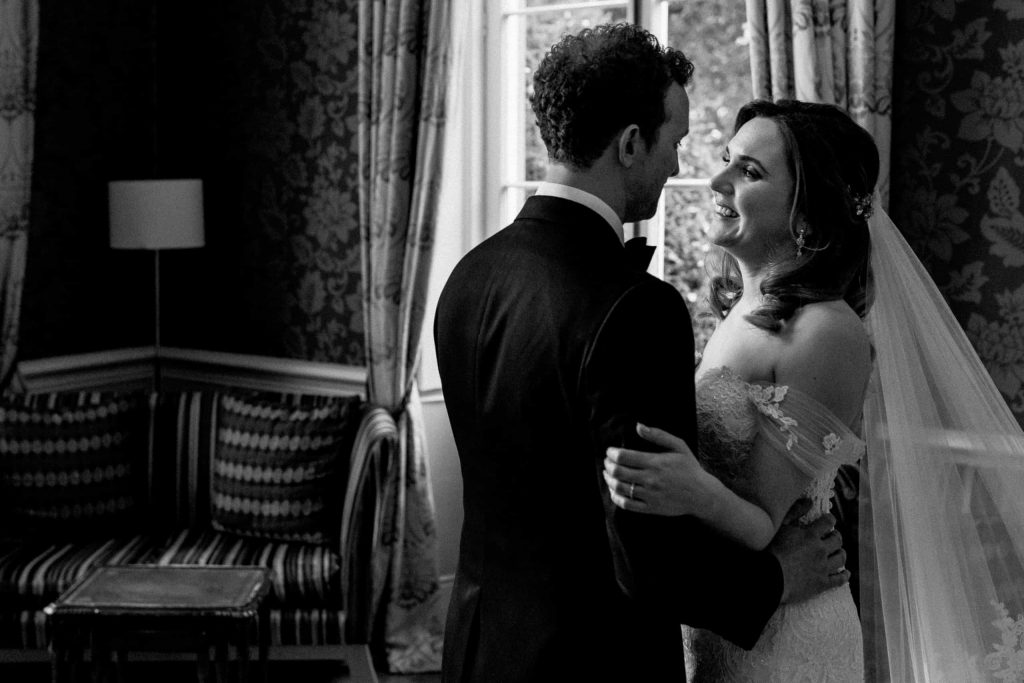 bride and groom at offley place