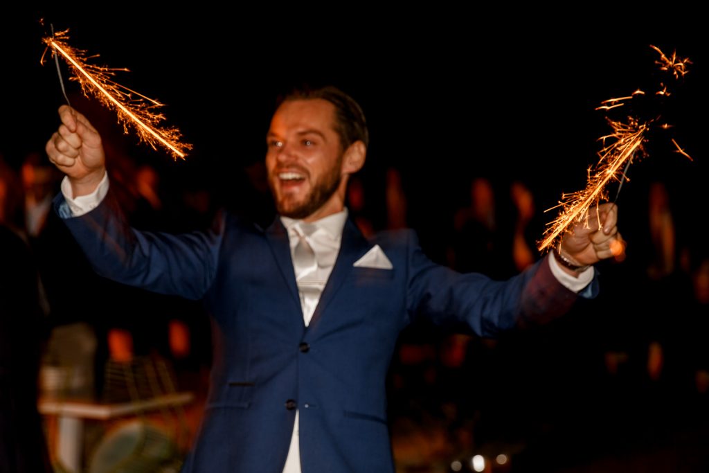 sparklers at stoke place wedding