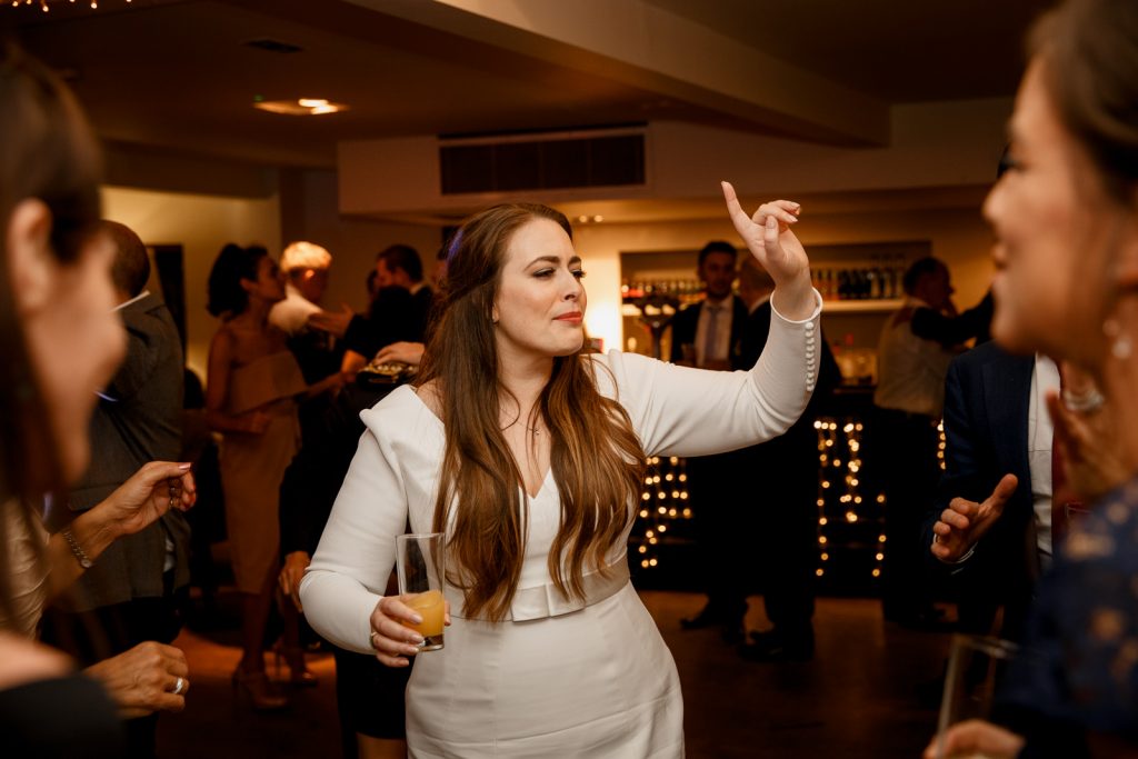 bride dancing at stoke place wedding