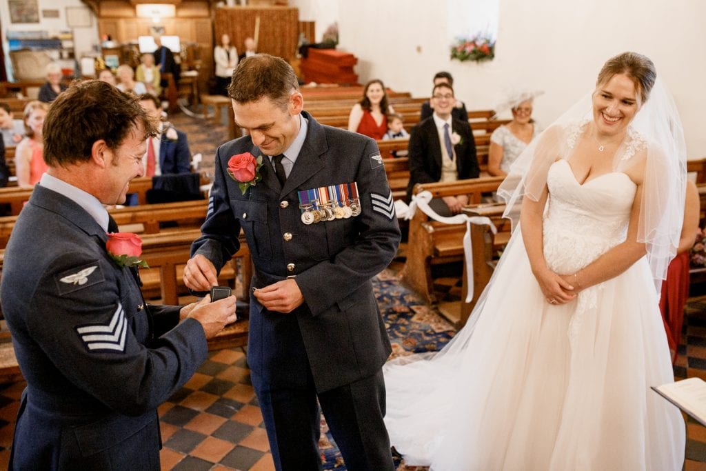 military groom at church