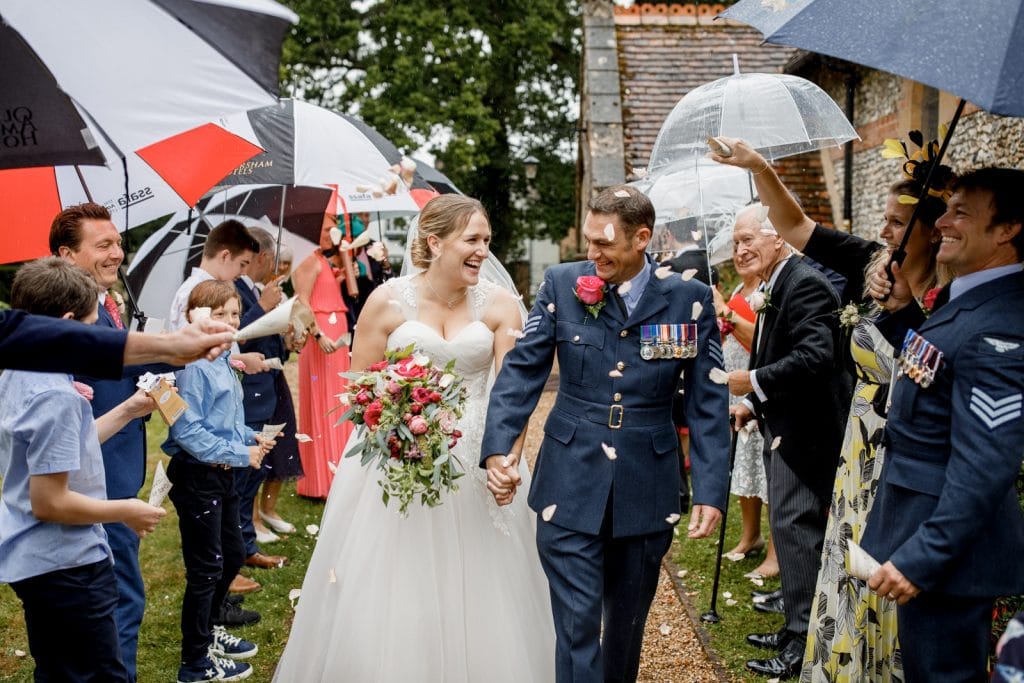 confetti shot outside church