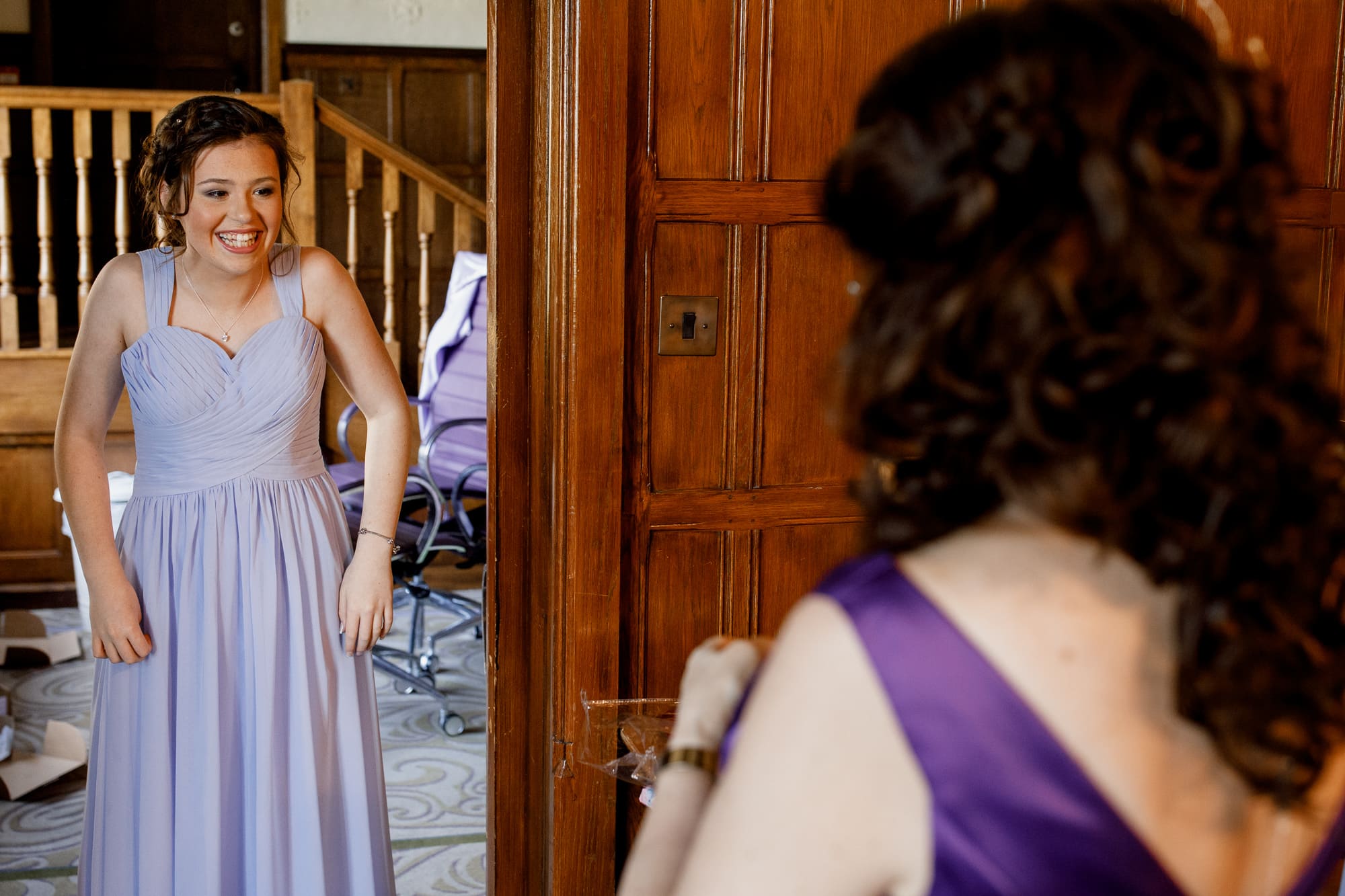 bridesmaid laughing