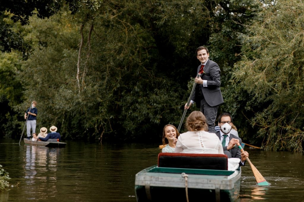 punting on wedding day