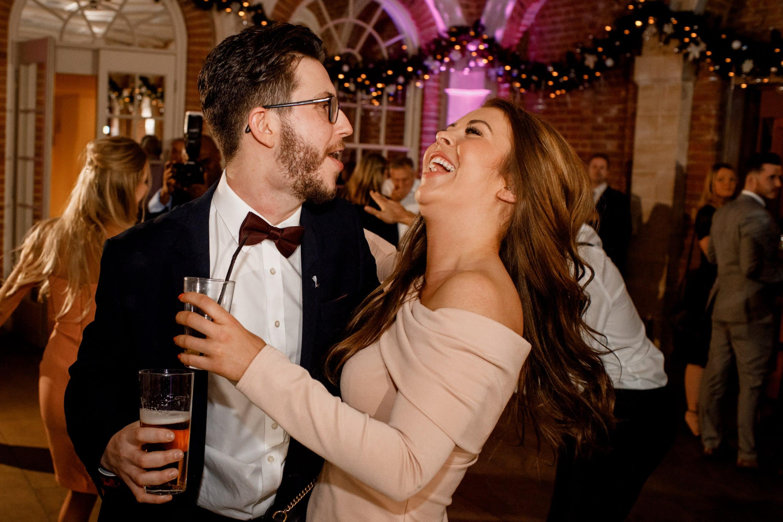 guests at great fosters wedding