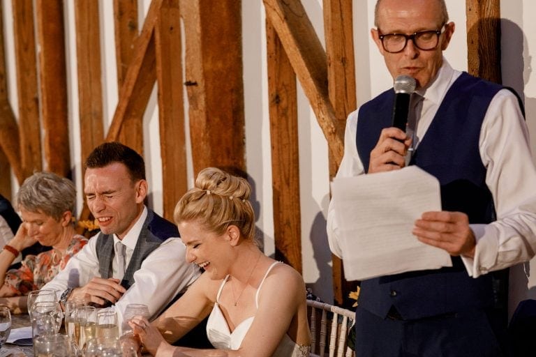 groom embarrassed by speech